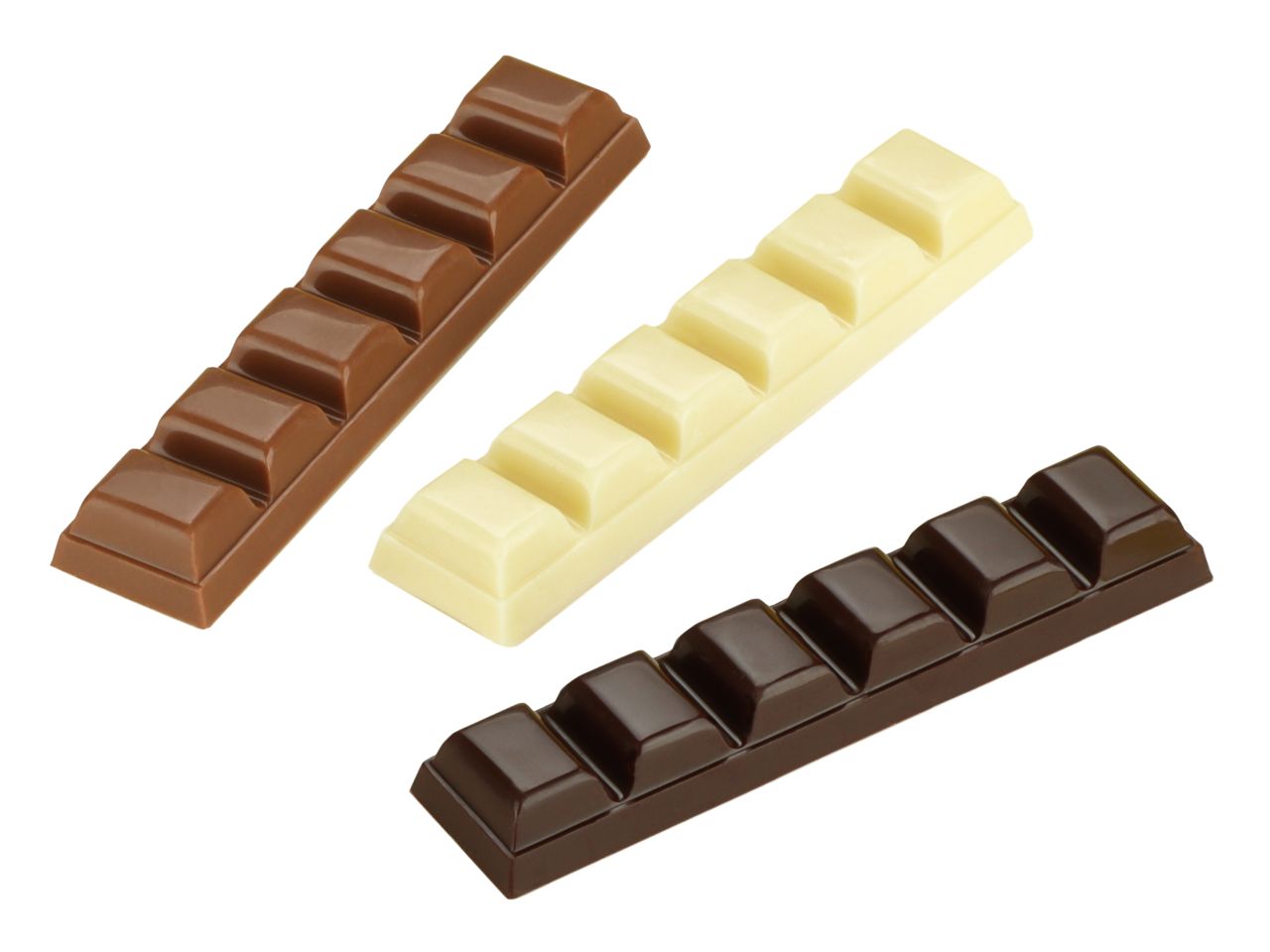 Schokoladenform: Riegel, Kunststoff, transparent, 7 Mulden à 10 x 2 x 2 cm