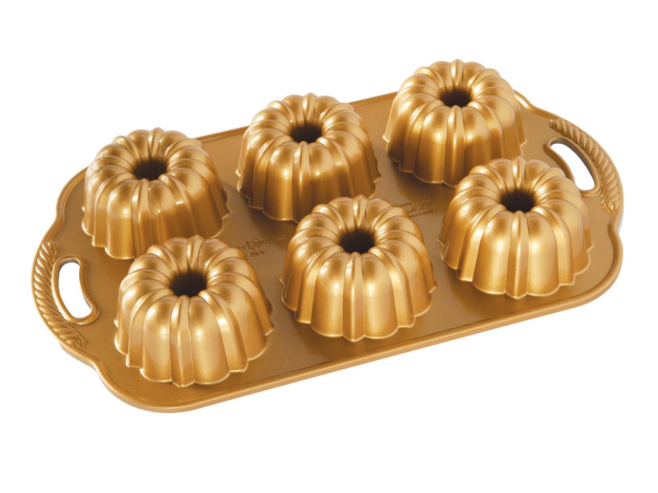 Nordic Ware: Aluguss-Backform Anniversary Bundtlette, Antihaft, 1,2 L, 6 Mulden à 9 x 5 cm