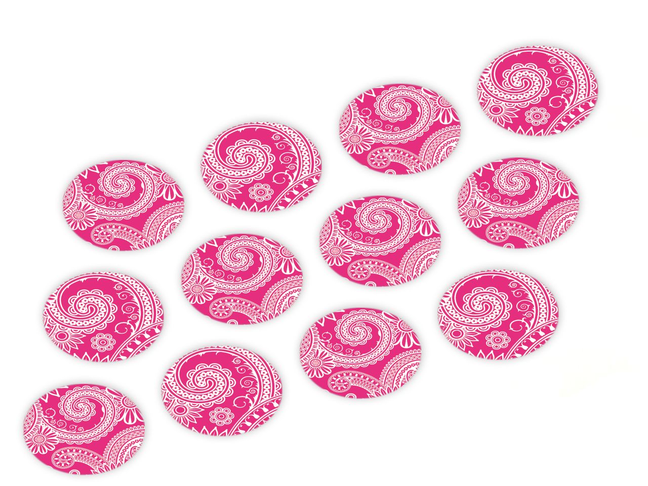 Cupcake Buttons: Indisch Pink, Fondant, Lila, 12 Stück á 3 cm