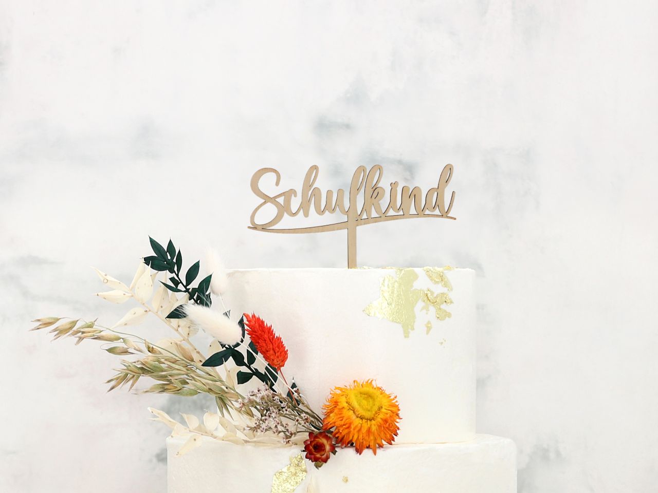 Cake Topper: Schulkind, Holz, 18 x 6 x 0,3 cm