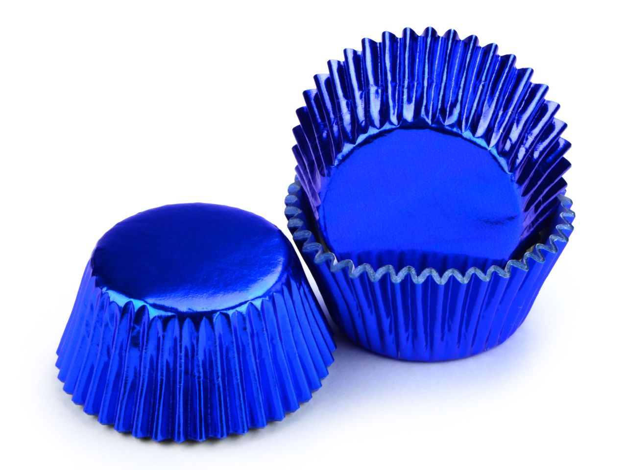 Muffinförmchen: Alu Blau, Aluminium, blau glänzend, 60 Stück à 50 x 32 mm