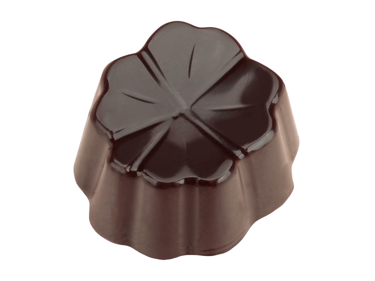 Schokoladenform: Kleeblatt, Kunststoff, transparent, 24 Mulden à 33 x 30 x 16 mm