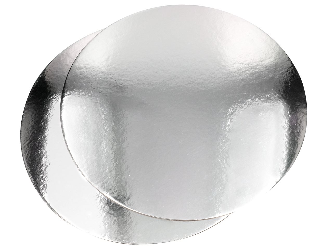 Cakeboard: Silver Plates, silberglänzend, 2 Stück à 35 cm, 2,5 mm