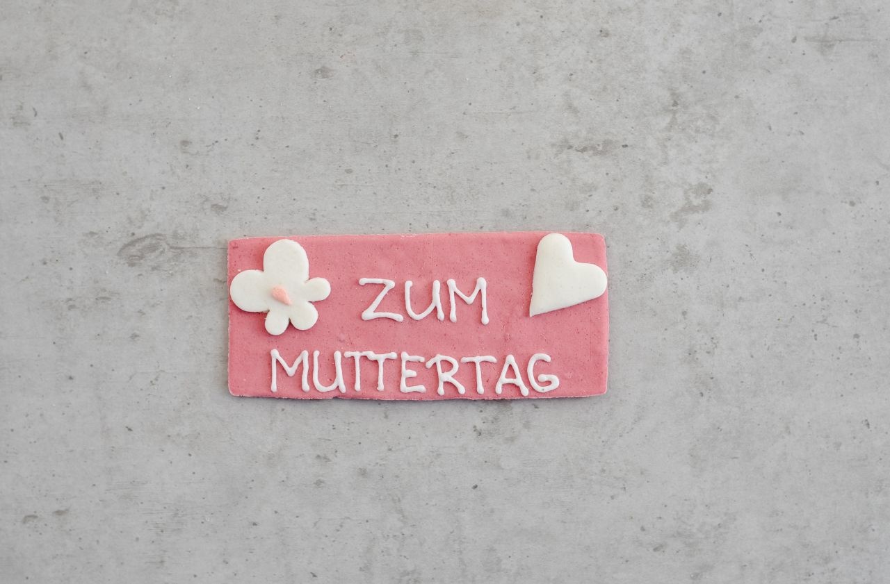 Zuckeraufleger Zum Muttertag, rosa, 8 x 3,5 cm, 6 Stück