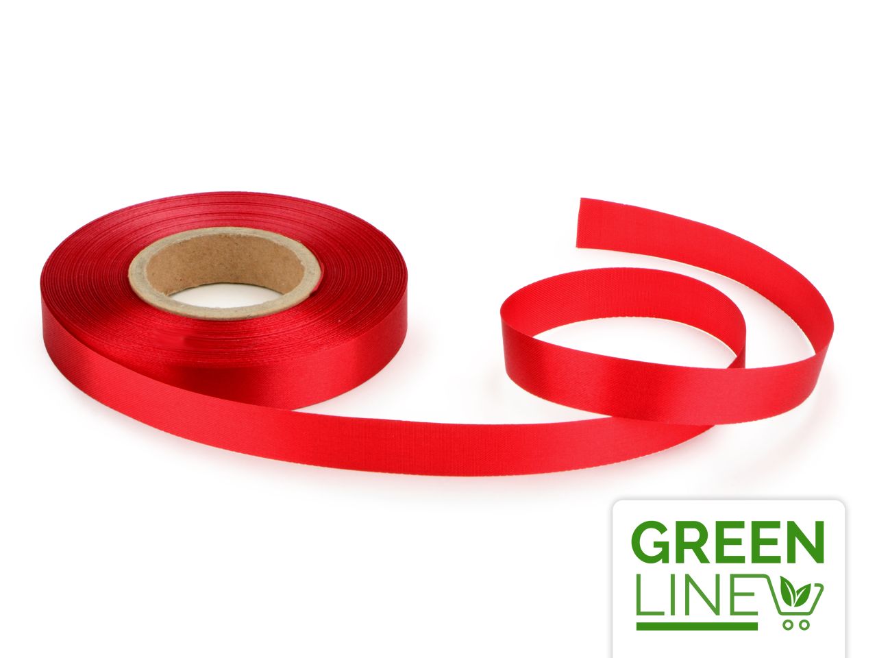 Satinband: Rot, Polyester, 30 Meter à 14 mm, GREENLINE