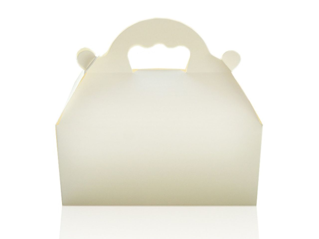 Kuchenbox mit Tragegriff, Weiß, Pappe, 20 x 18 cm