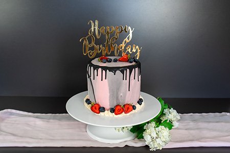 Geburtstagstorte Drip Cake Himbeere