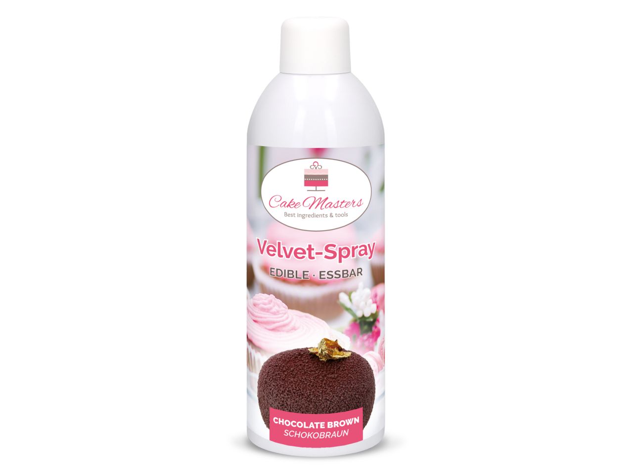 Velvet-Spray für Samt-Effekt, essbar, Schokobraun, 400 ml