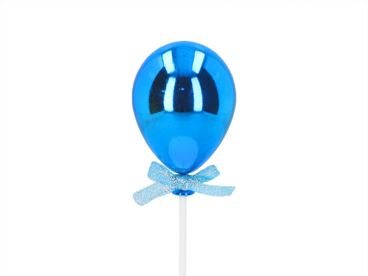 Cake Topper: 3D-Ballon, glänzendes Blau, 4,5 x 7 x 4,5 cm