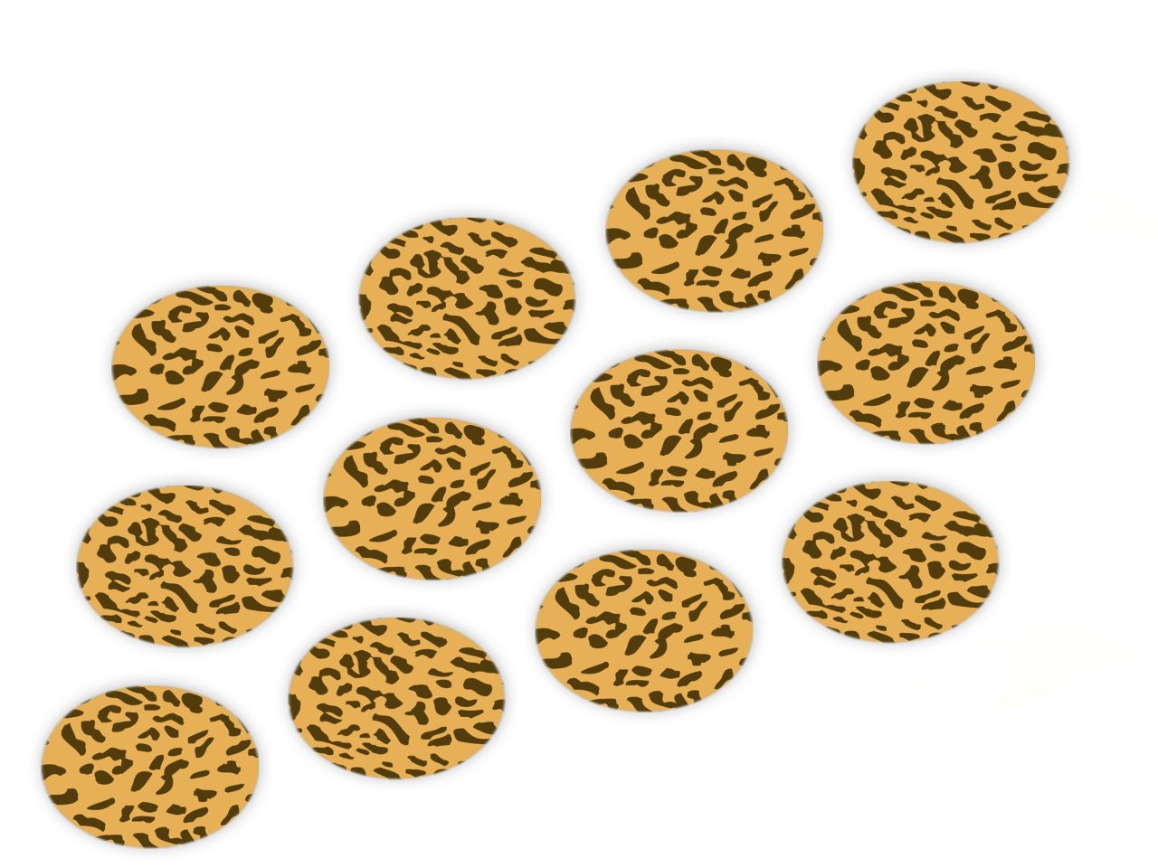 Cupcake Buttons: Leopard Gelb, Fondant, Gelb, 12 Stück á 3 cm