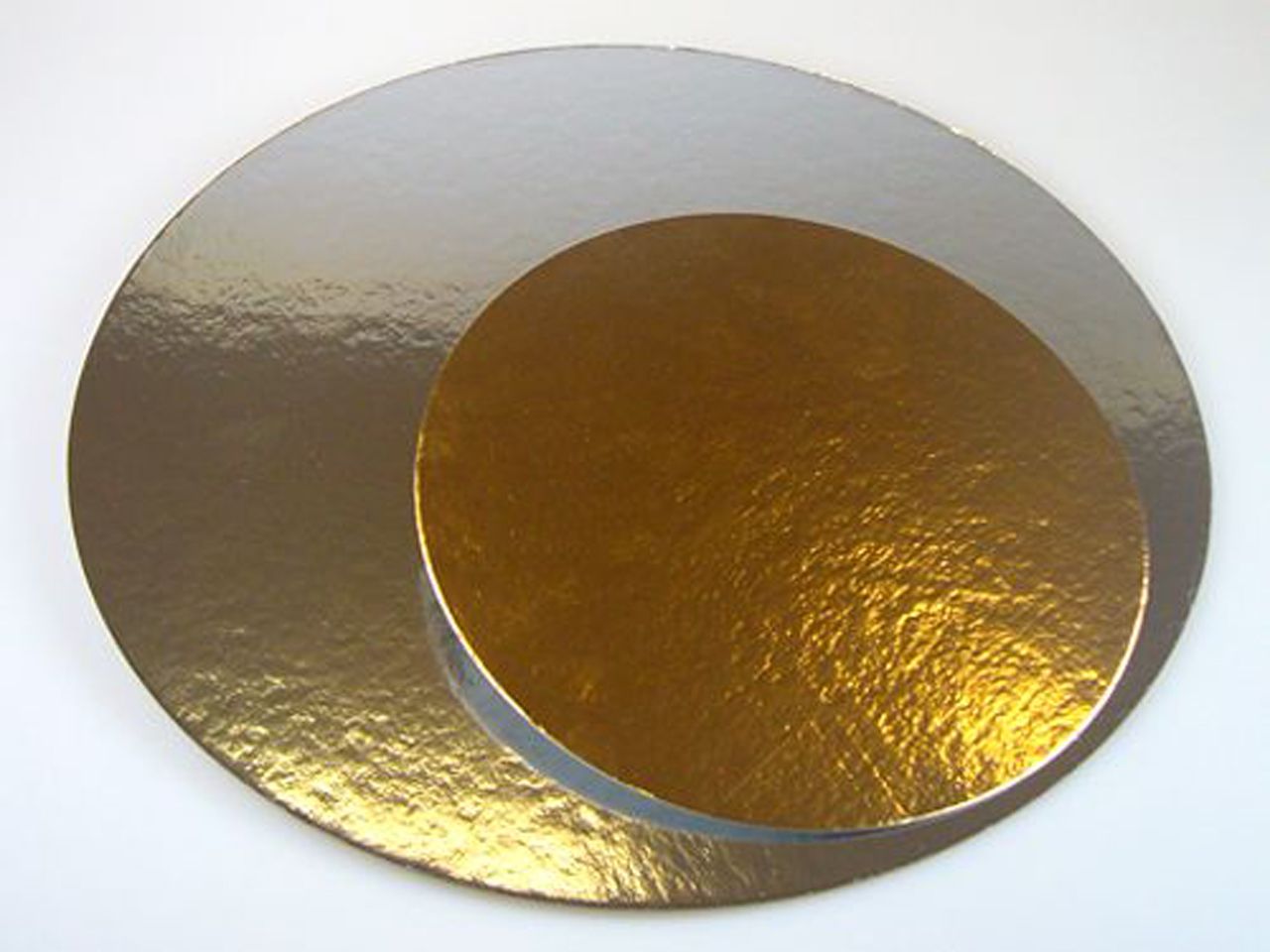 Cake Board / Tortenplatte, Ø 26 cm, gold/silber, 1,5 mm, 3 Stück