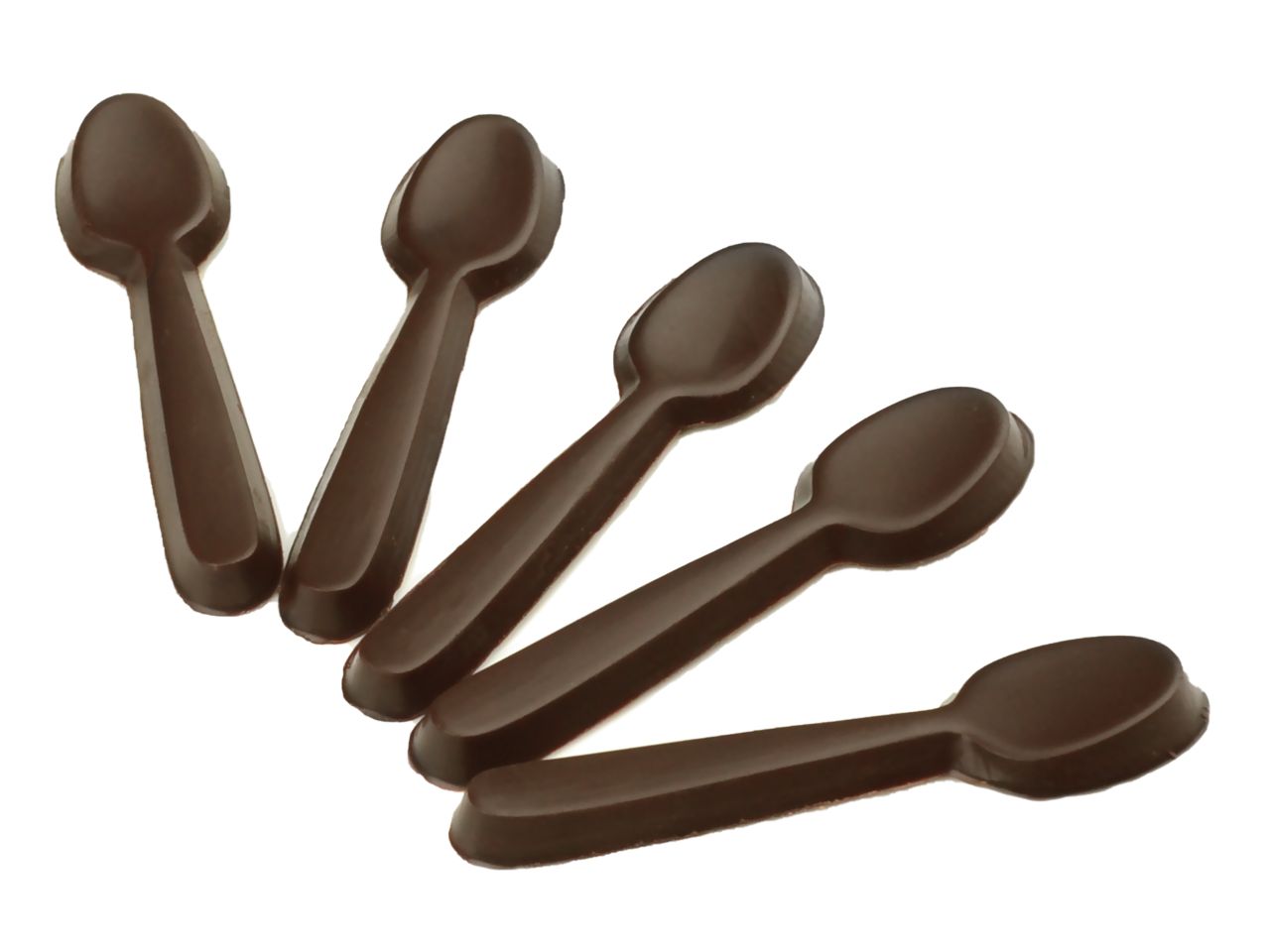 Schokoladenform: Löffel, Kunststoff, transparent, 9 Mulden à 80 x 21 x 5 mm