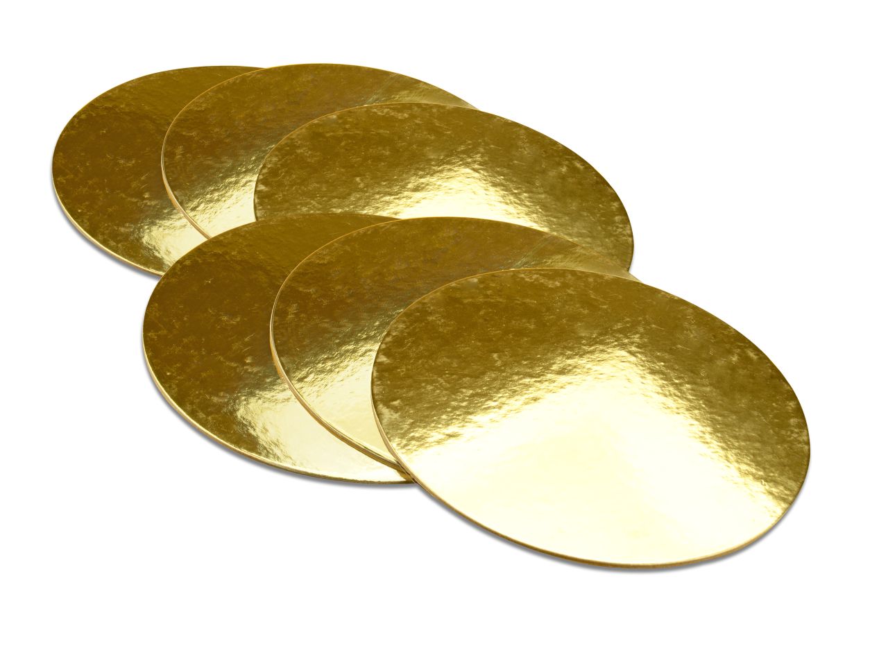 Cakeboard: Golden Plates, goldglänzend, 6 Stück à 25 cm, 2,5 mm