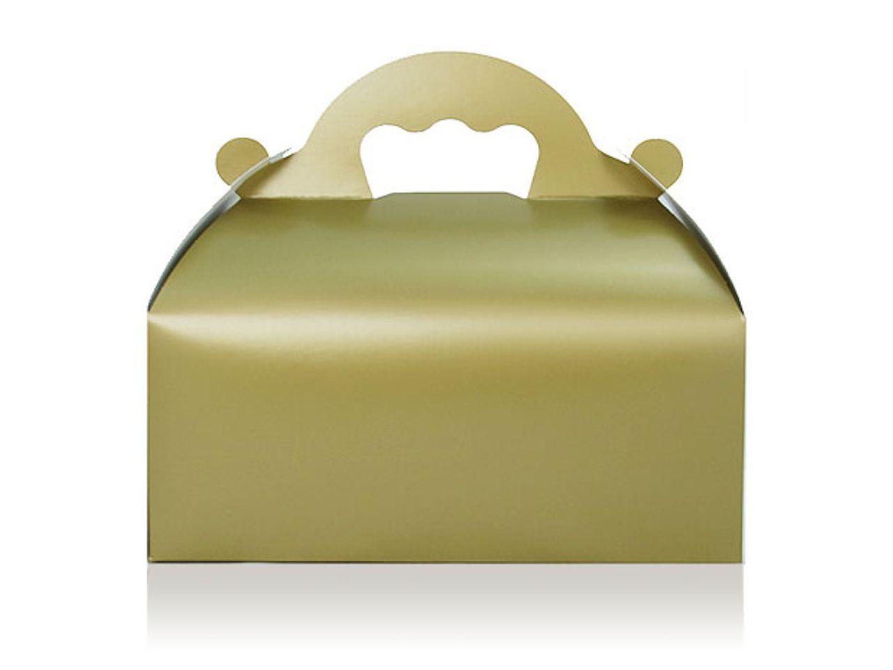 Kuchenbox mit Tragegriff, Goldfarbe, Pappe, 10 x 18 cm