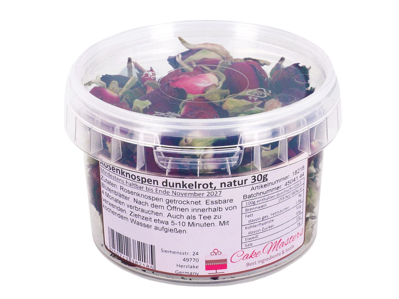 Rosenknospen, Dunkelrot, essbar, 30 g