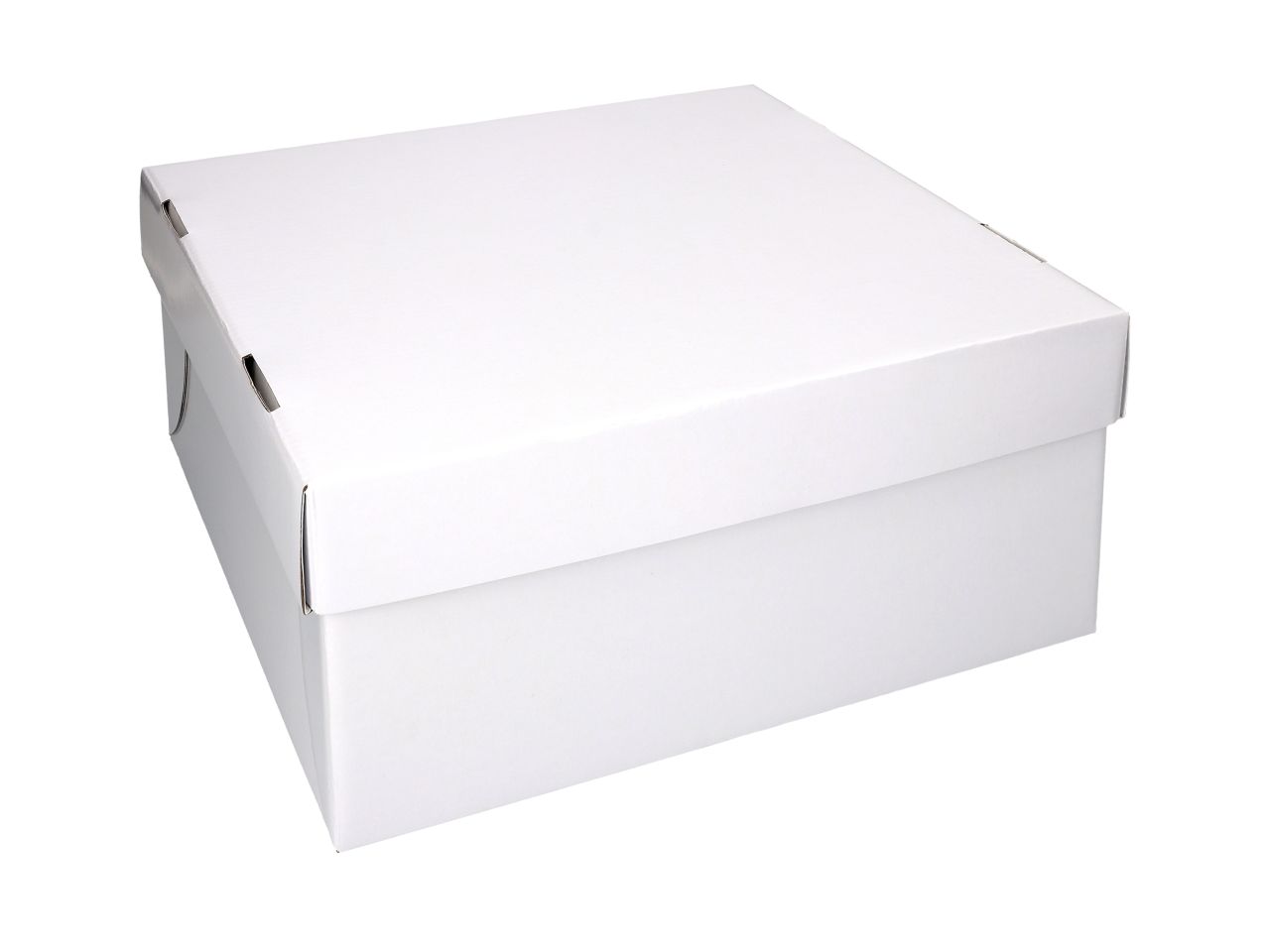 Tortenkarton mit Deckel, Weiß, 5 Stück á 36 x 36 x 15 cm