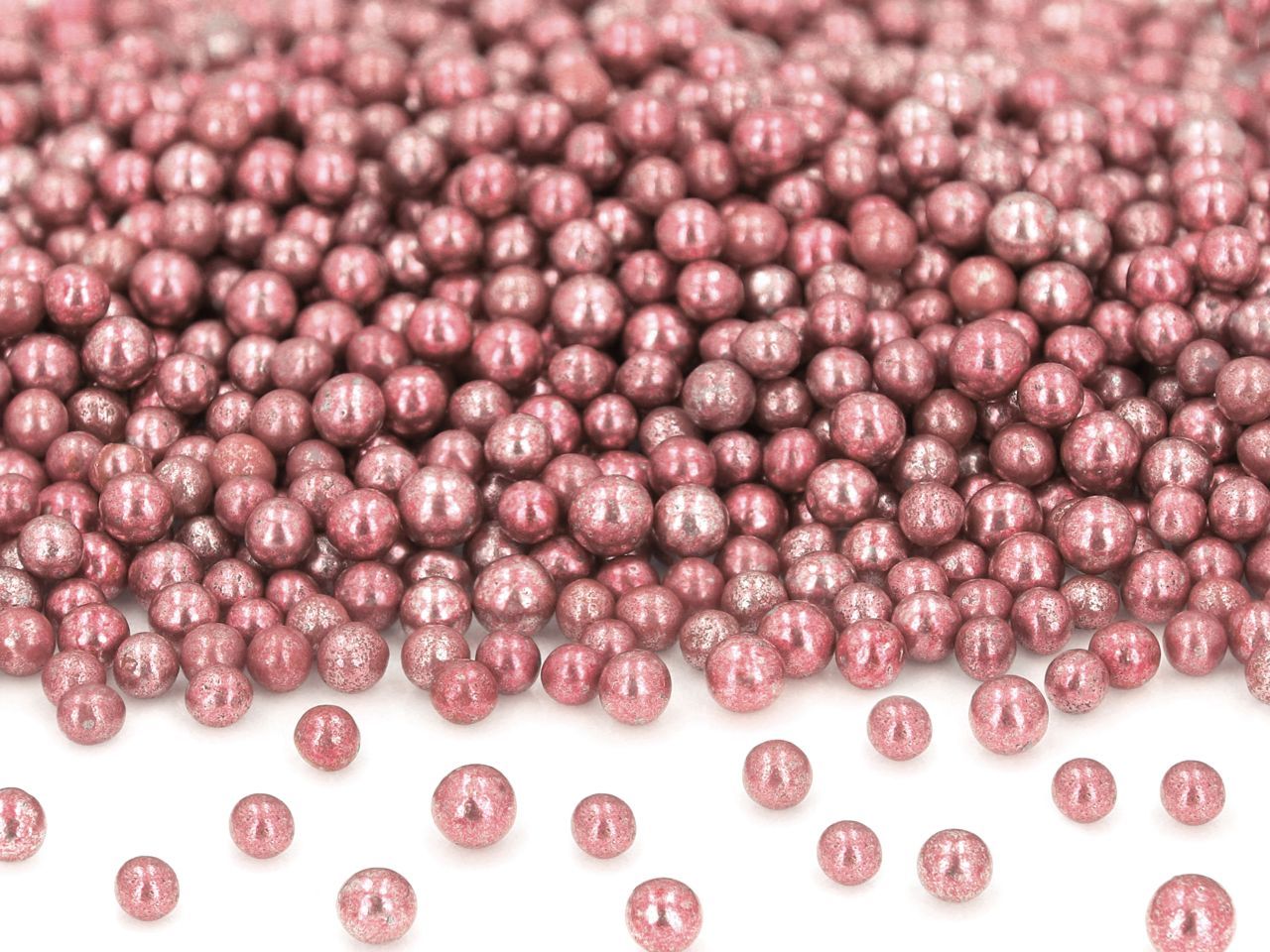 Zuckerperlen Metallic-Rosa, Pink, 3 mm, 50 g