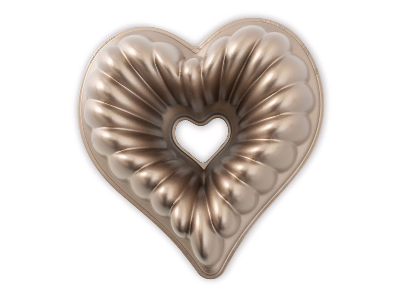 Nordic Ware: Aluguss-Backform Elegant Heart Bundt, Herzkranz, Antihaft, 2,4 L, 25 x 27 x 10,5 cm