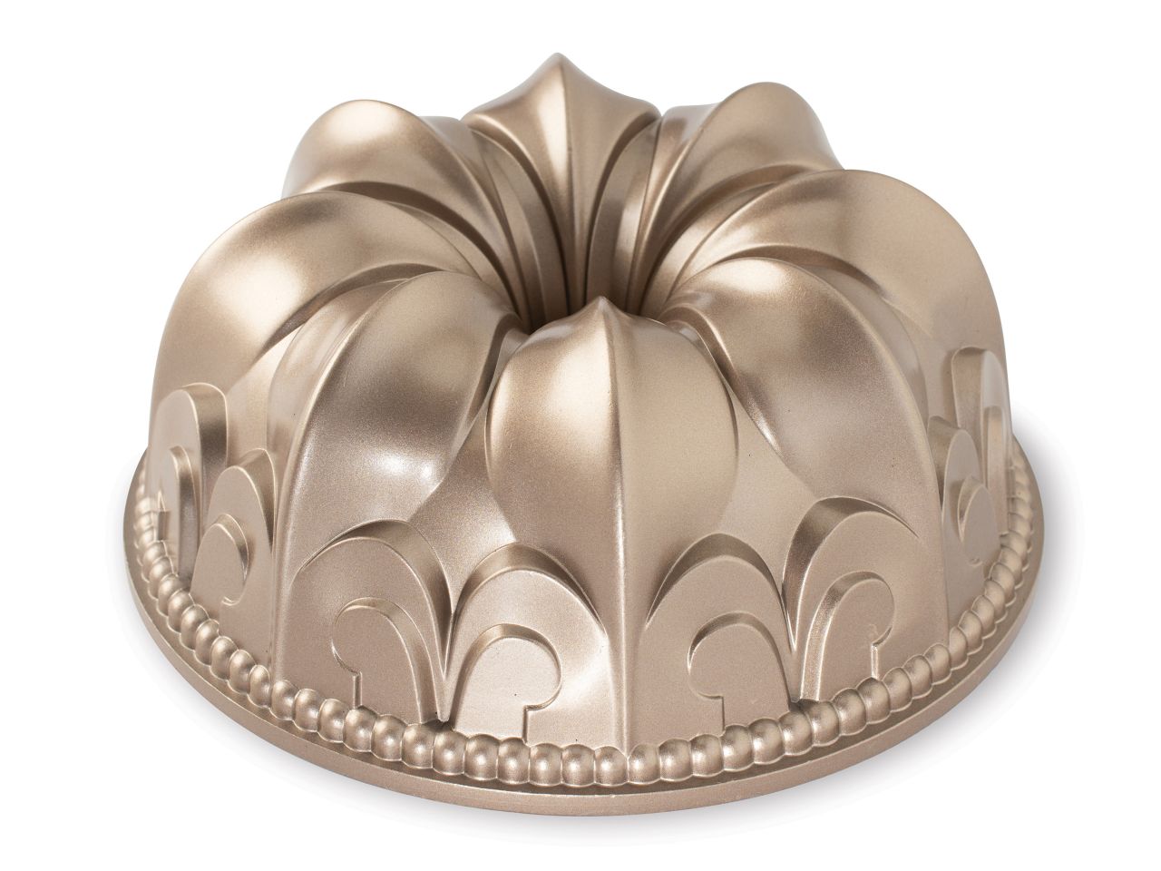 Nordic Ware: Aluguss-Backform Fleur de Lis Bundt Pan, Antihaft, 2,4 L, 22,5 x 9,5 cm