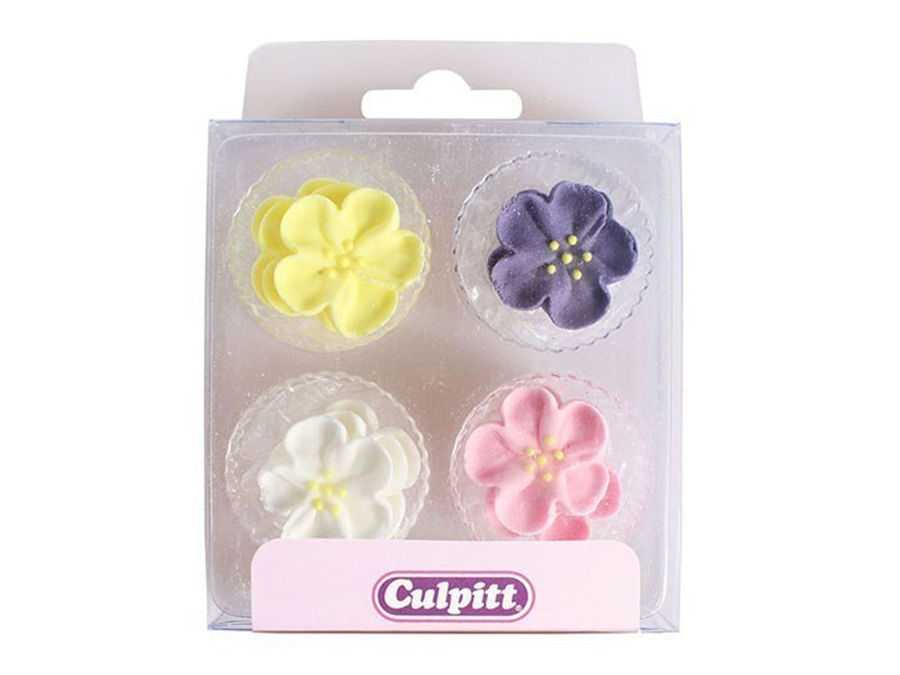 Culpitt: Zuckerblumen Wildblumen, 4 Farben, 12 Stück á 25 mm