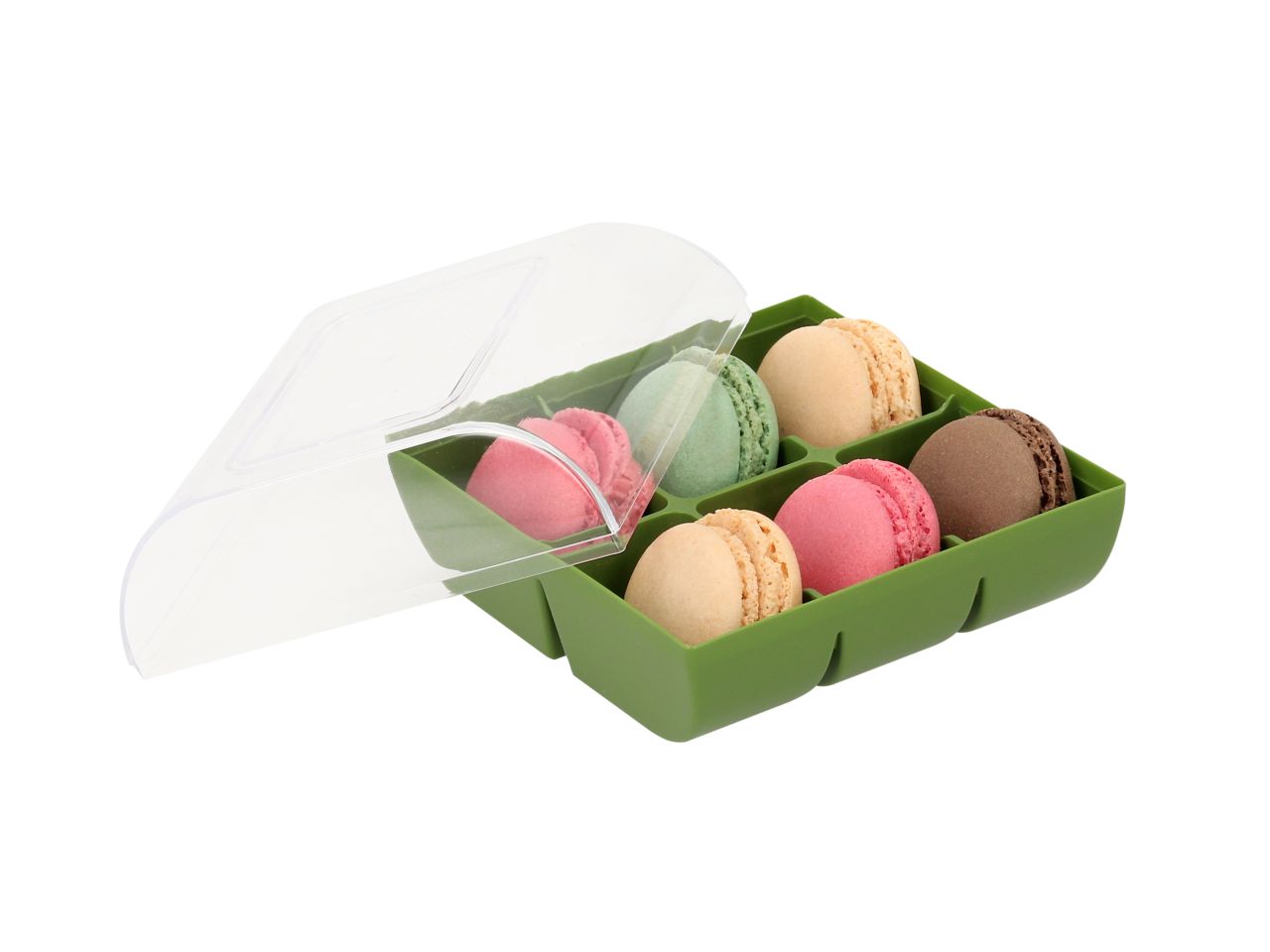 Macaron-Halbschalen, 12 Stück bunt in 6er Box grün