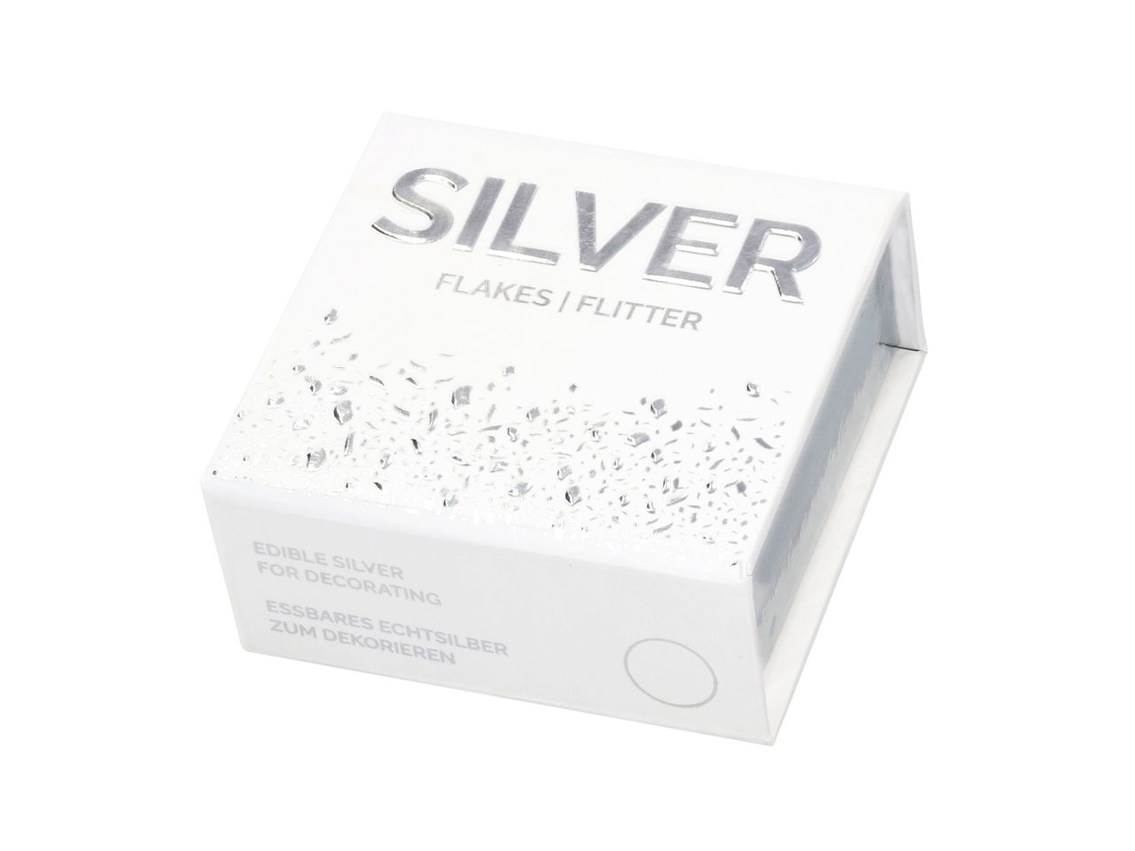 Silber-Flitter grob, 0,25 g Fläschchen, reines Silber