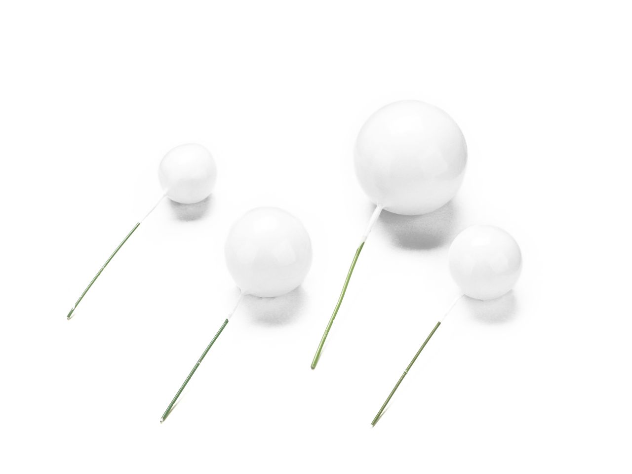 Cake Topper: Weiße Bubbles, Weiß, 4 Stück à 20, 25, 30 & 40 mm