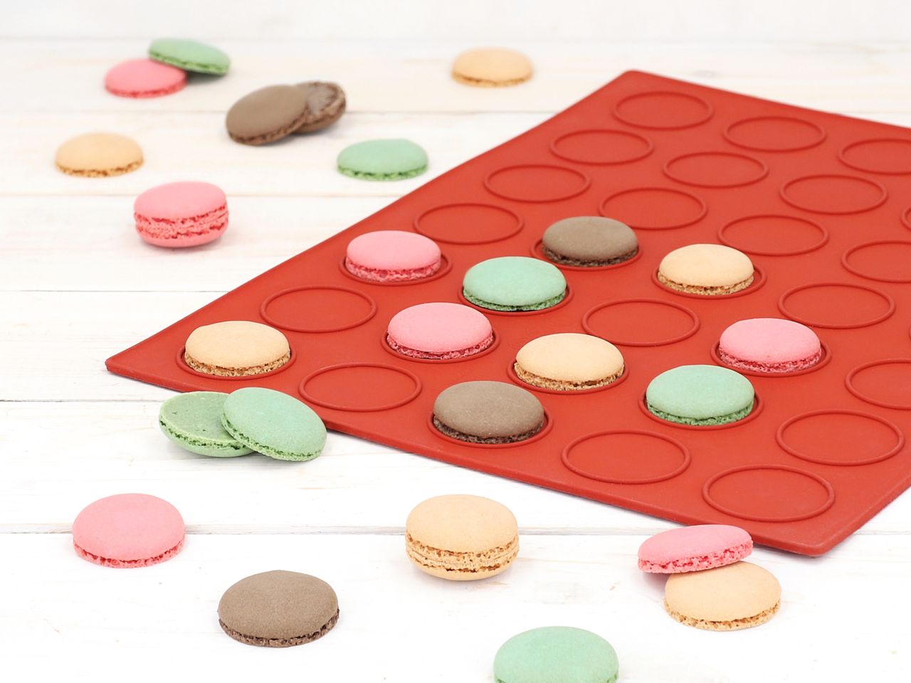 Macarons-Backmatte aus Silikon, 35 Mulden á 4 cm, 28 x 37 cm