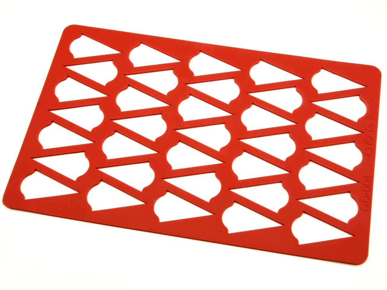 Schokoladen-Rahmen: Aufleger Bogen, Silikon, Rot, 35 Mulden à 4,8 x 2,7 cm