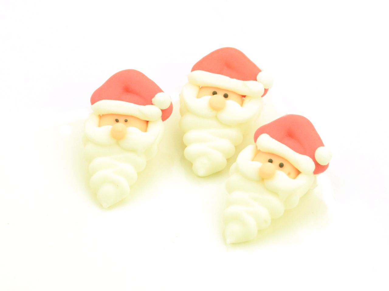 Zuckerfiguren: Nikolaus-Köpfe, Rot & Weiß, 10 Stück à 40 x 22 x 9 mm