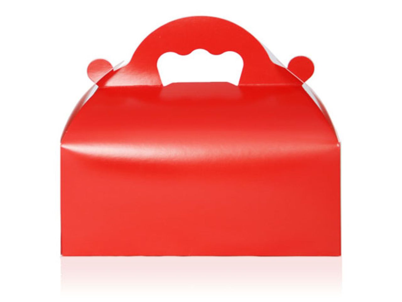 Kuchenbox mit Tragegriff, Rot, Pappe, 10 x 18 cm
