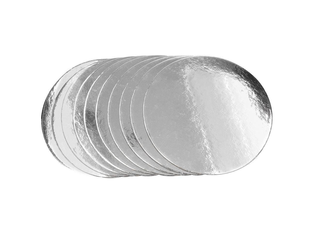 Cakeboard: Silver Plates, silberglänzend, 10 Stück à 15 cm, 2,5 mm