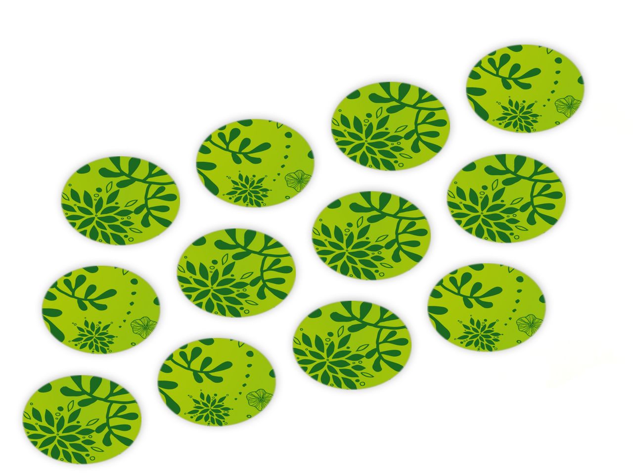Cupcake Buttons: Pflanzen Grün, Fondant, Grün, 12 Stück á 3 cm