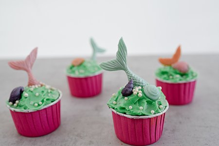 Grüne Muschel-Cupcakes