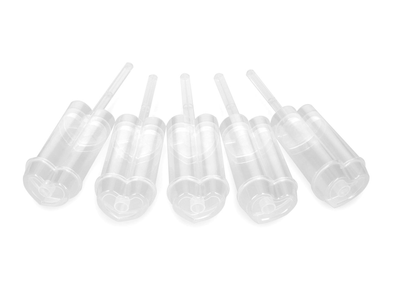 Push up Cake Pops: Herz, mit Deckel, Kunststoff, transparent, 5 Stück à 4,5 x 6/16 cm (90 ml)