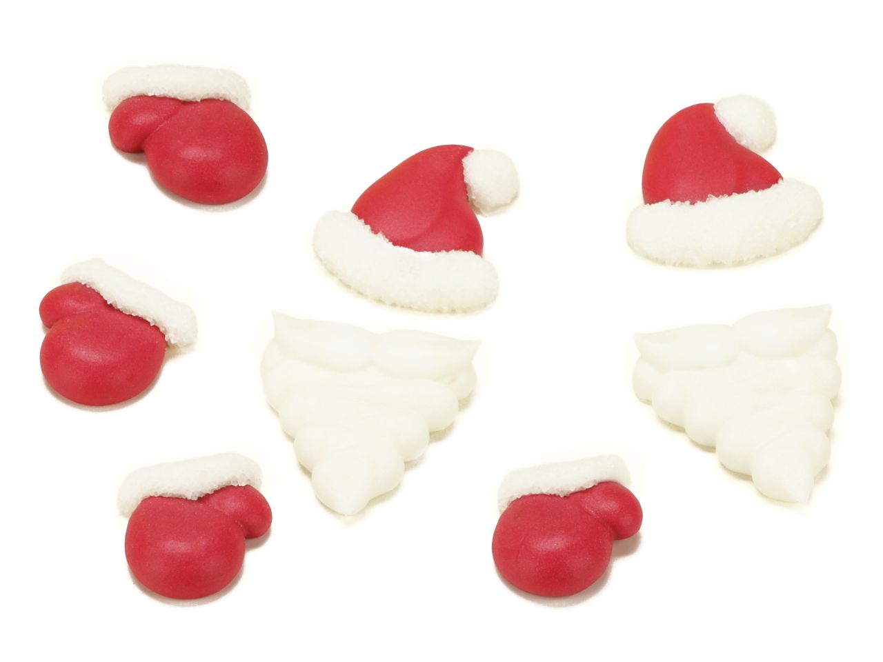 Zuckerfiguren: Nikolaus-Set, 3 Designs, Rot & Weiß, 8 Stück