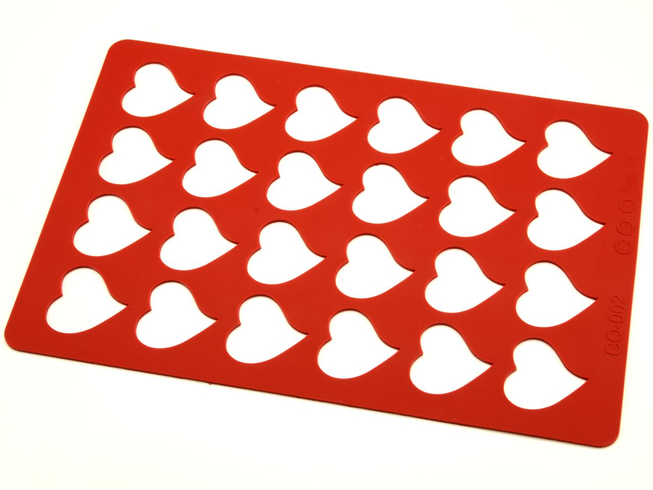 Schokoladen-Rahmen: Aufleger Herz, Silikon, Rot, 35 Mulden à 3,7 x 3,7 cm