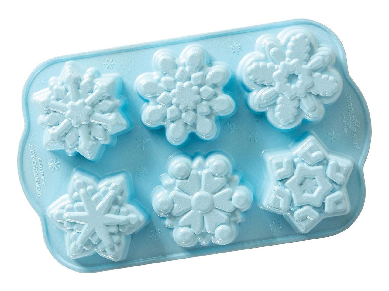 Nordic Ware: Aluguss-Backform Frozen Snowflakes, Antihaft, 700 ml, 6 Mulden à 8 x 3,5 cm