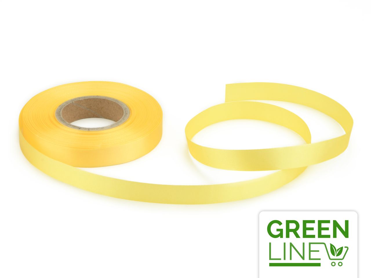 Satinband: Pastellgelb, Polyester, 30 Meter à 14 mm, GREENLINE