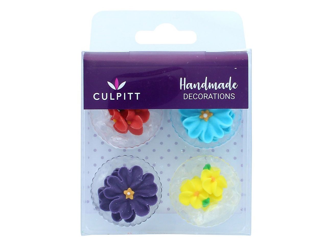 Culpitt: Zuckerblumen Bunte Gänseblümchen, 4 Designs bis 25 mm, 12 Stück