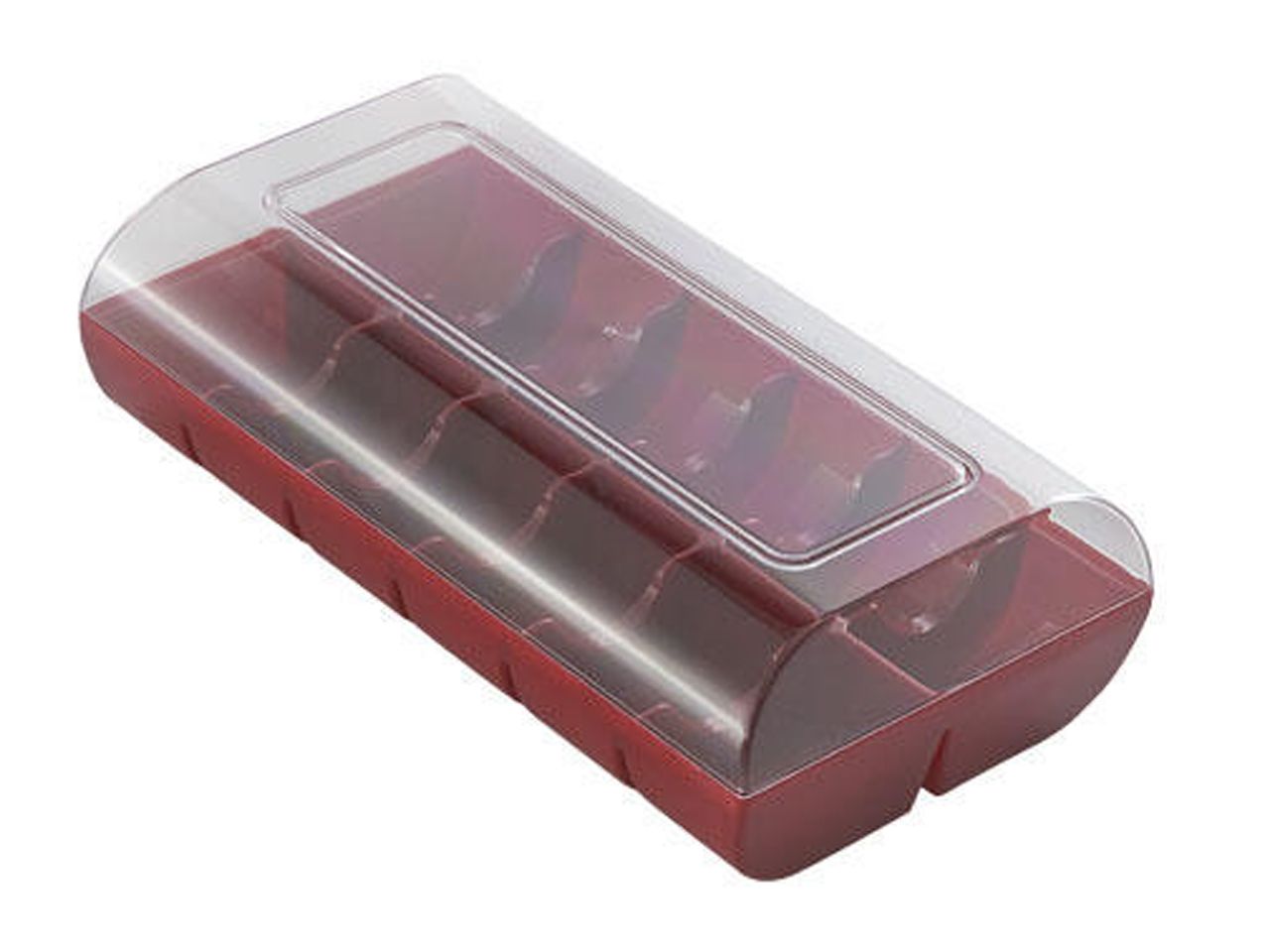 Macarons-Verpackung: Ruby, Kunststoff, Rubinrot & transparent, für 12 Macarons, 18,4 x 9,4 x 5,3 cm