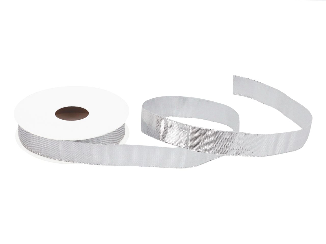 Satinband: Silber, Polyester, 5 Meter à 15 mm