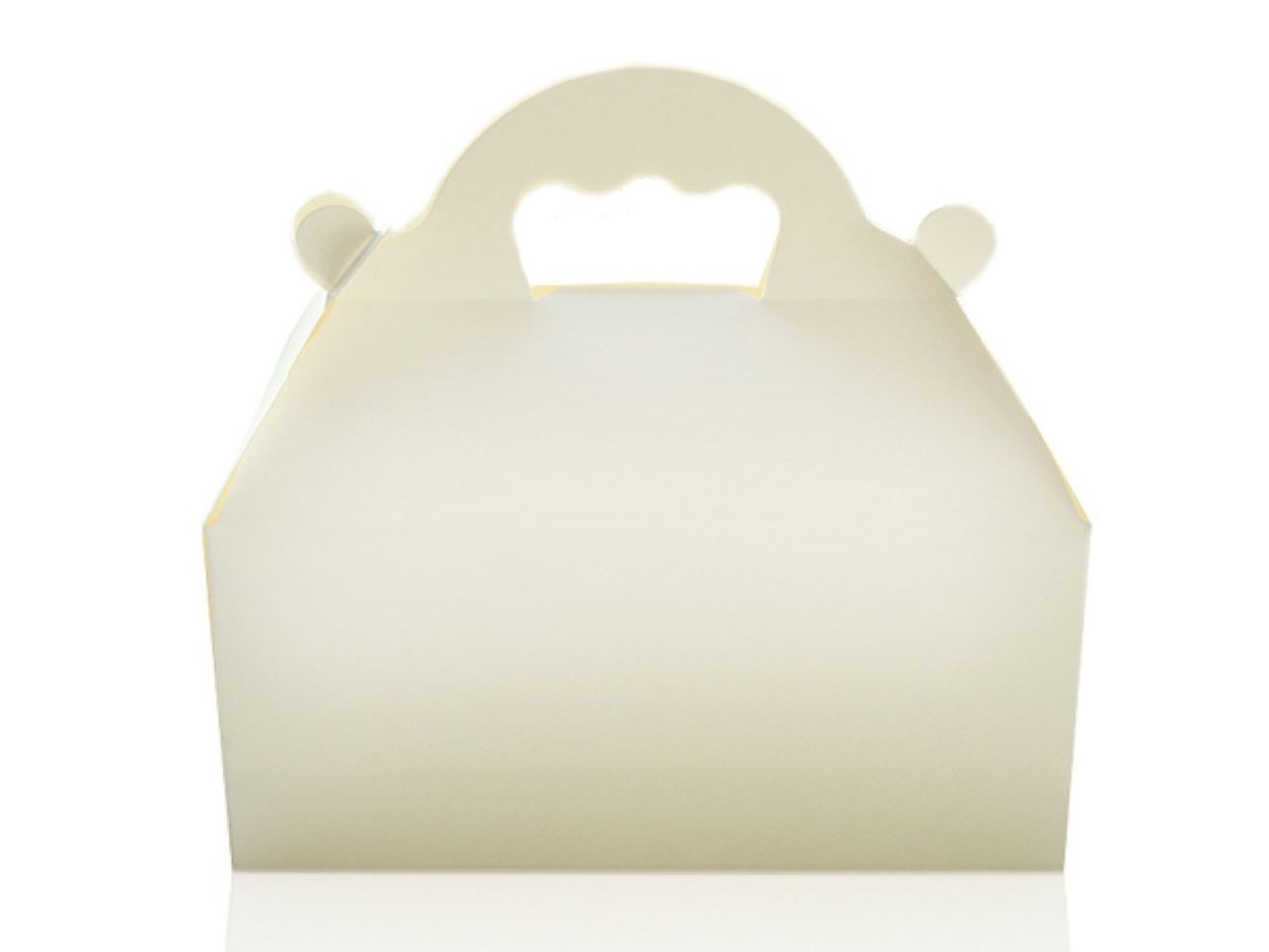 Kuchenbox mit Tragegriff, Weiß, Pappe, 10 x 18 cm