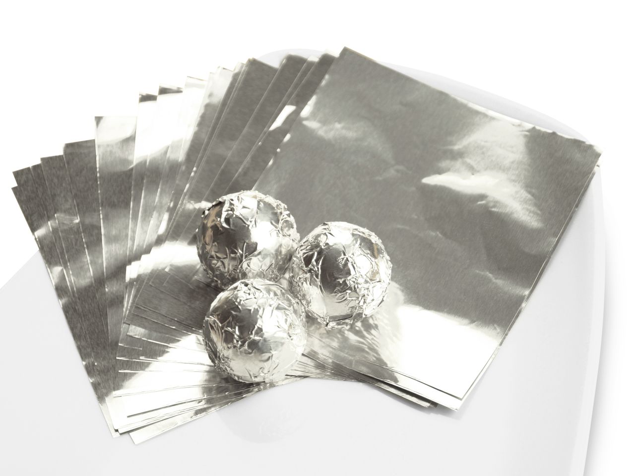 Alu-Wickelfolie, Aluminium, Silber, 50 Stück à 8 x 8 cm