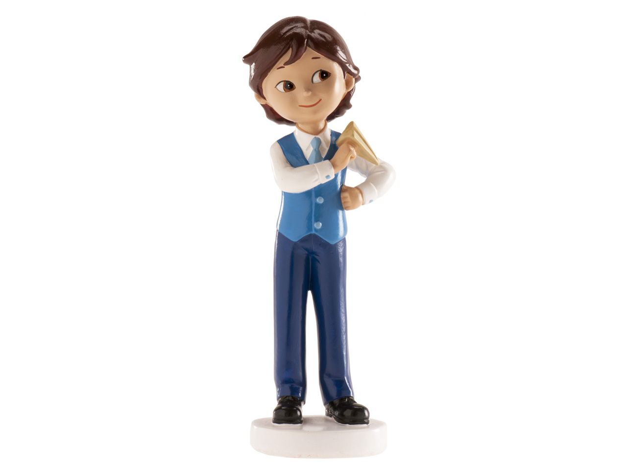 Tortenfigur: Junge mit Papierflieger/Kommunion, Kunststoff, 13 cm