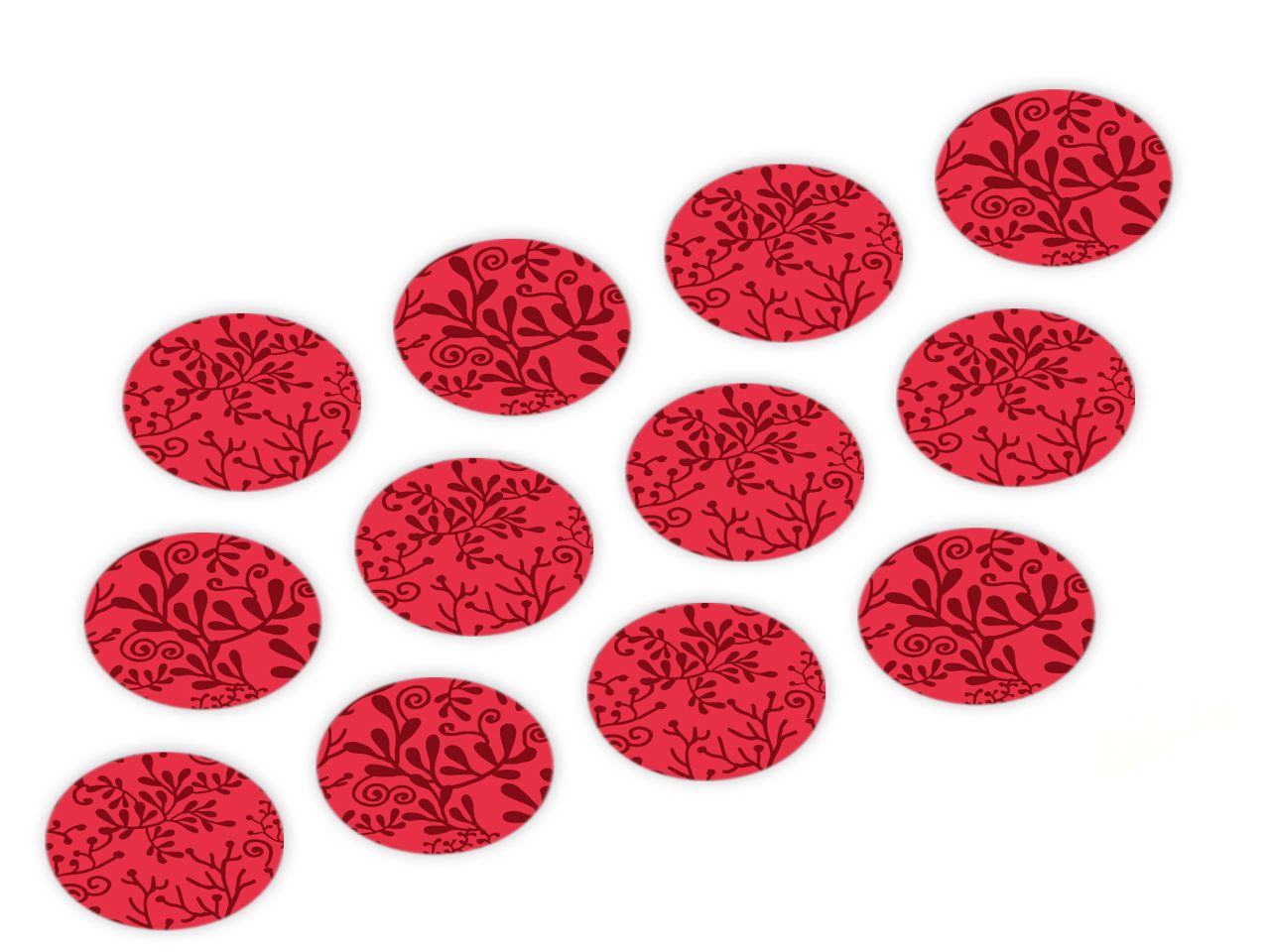 Cupcake Buttons: Pflanzen Rot, Fondant, Rot, 12 Stück á 3 cm