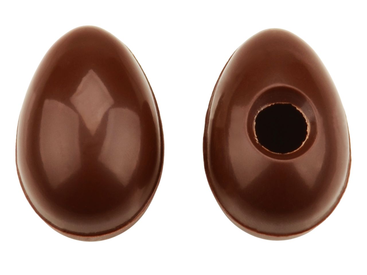 Pralinen-Hohlkörper: Medium-Eier, Zartbitter, 1 Folie/45 Stück à 39 x 26 x 25 mm (4,4 g)