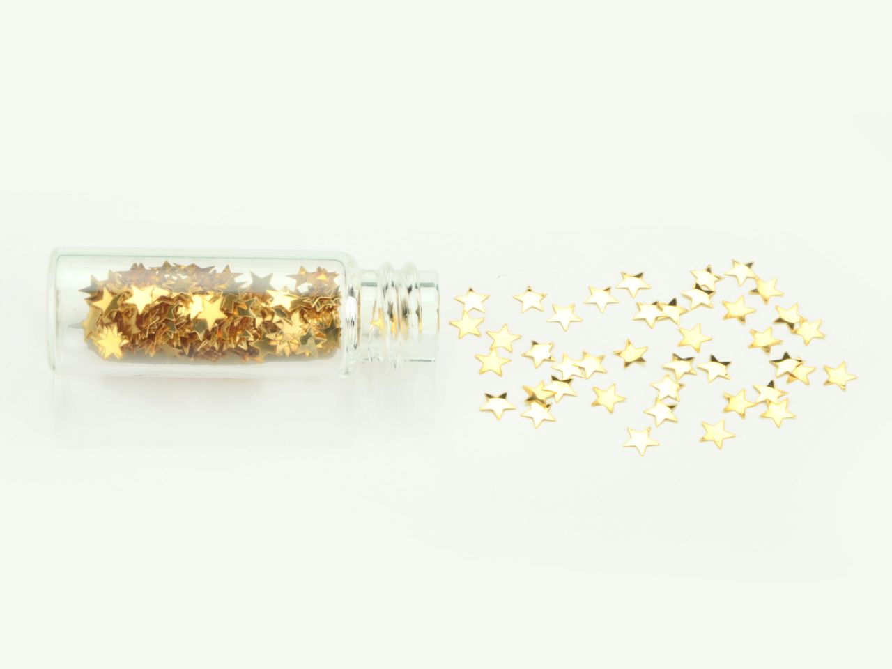 Mini-Flacon Goldsterne, essbares Echtgold (999,9/24 Karat), ca. 400 Stück je 3 mm