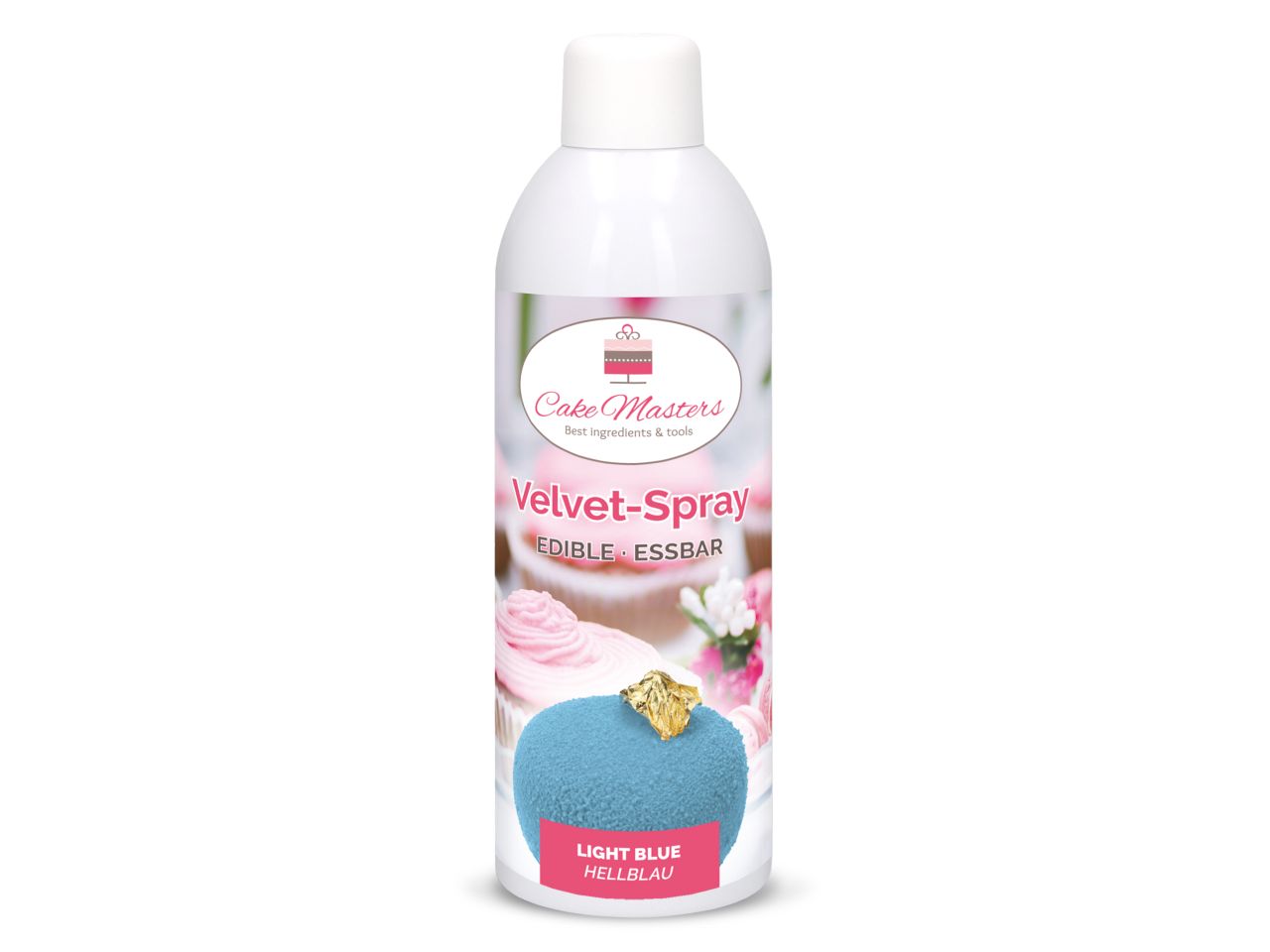 Velvet-Spray für Samt-Effekt, essbar, Hellblau, 400 ml