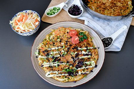 Japanischer Pfannkuchen (Okonomiyaki)